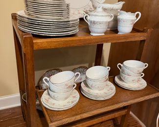 MCM tea cart, Haviland china
