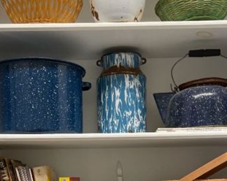 Antique blue & white graniteware