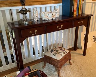Console table & needlepoint stool