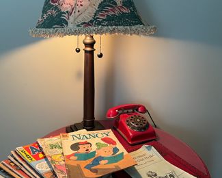 Comics, toy telephone