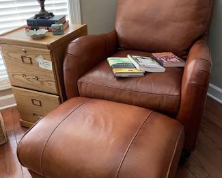 Leather chair & ottoman
