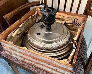 Antique German Musical Rotating Christmas Tree Stand - Works!