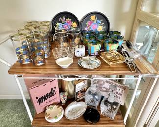 Mid Century Barware - Cart Not For Sale