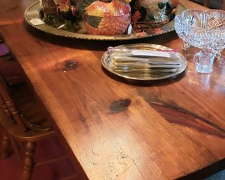 Massive custom made pine dining table. 10 ft. x 3.5 ft x 29 in.