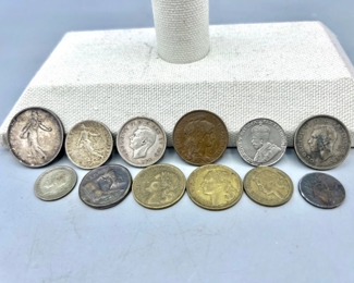 (12) Antique & Vintage Foreign Coins Feat. Silver!
