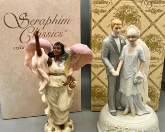 (2) Roman Figurines
Seraphim classics by Roman Celine The Morning Star and 'Everlasting Love' musical figurine 