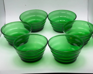 (6) Green Custard Dishes -UV Reactive
