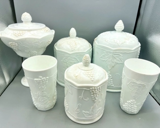 (6) Harvest Milk Glass By Colony Kitchen Items
