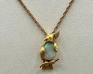 14k Gold Stamped Bird Necklace
