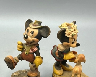 Anri Walt Disney Mickey Mouse & Minnie Mouse Mountaineering Figurines
