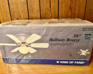 King Of Fans 30” Hallway Breeze Ceiling Fan New In Box
