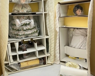 NIB Danbury Mint Croquet & Sampler Doll Sets
