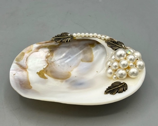 Vintage Abalone Shell Trinket Tray
