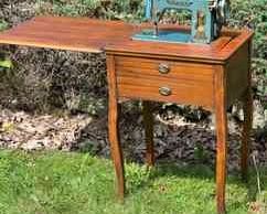 Vintage Morse 600 World's Best Teal Blue Sewing Machine Table Japan
