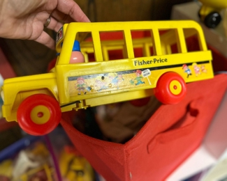 Vintage Fisher Price bus with peg people