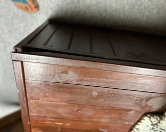 vintage wooden toy chest