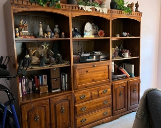 3 piece bookshelves & center pull down shelf (will separate)