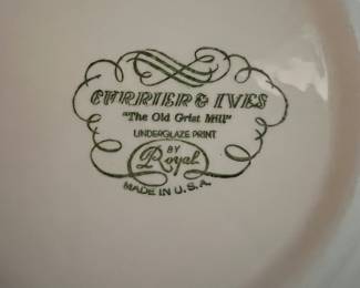 Currier & Ives "The Old Grist Mill" dinnerware