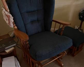 Glider & footstool; navy