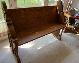 vintage carved church pew bench