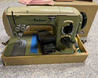 Vintage Anker sewing machine & case