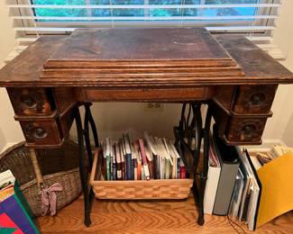 Antique sewing machine & cabinet