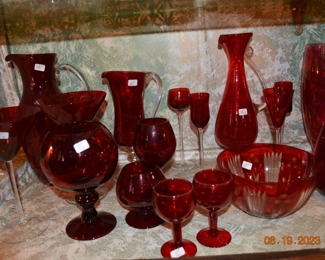 cranberry glass and crystal