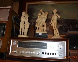 vintage Pioneer stereo, turntable and speakers