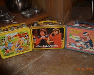 Vintage lunch boxes with thermos