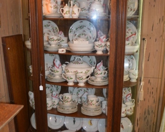 Antique oak - bowfront china cabinet - clawfoot - gorgeous!