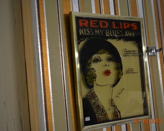 Red Lips art on glass