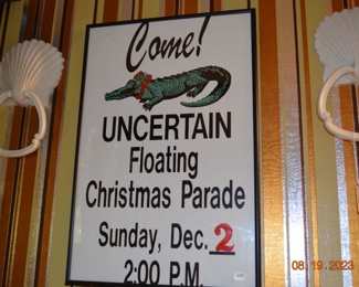 Uncertain Floating Christmas parade poster - Caddo Lake art
