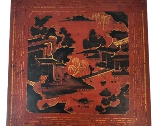 Vintage Japanese Style Carved Wood Writing Box