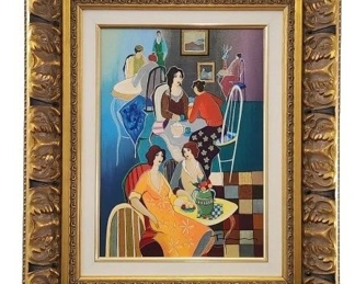 Itzchak Tarkay Winding Down #1 Serigraph on Canvas