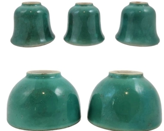 5 Turqouise Glazed Vases
