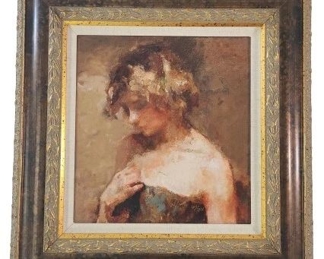 Hua Chen Jasmine Signed Hand Embellished Giclee