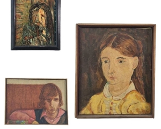 3 David Anderson Original Portrait Paintings