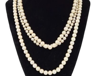 3 Natural Pearl Necklaces with Gold Clasps