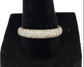 14k Gold Ladies Wedding Band with Diamonds
