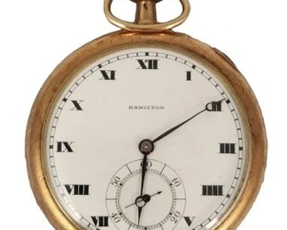 Vintage Hamilton Pocket Watch with Roman Numerals
