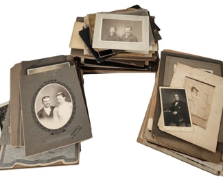 Large Lot Antique Photographs, Many Cabinet Cards
