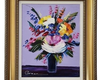 Maya Green Delicate Reminder Original Oil Painting
