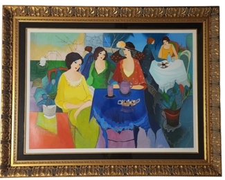 Itzchak Tarkay Tea at the Club Signed Serigraph