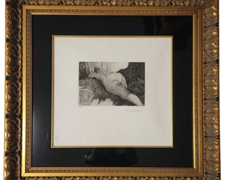 Itzchak Tarkay Contemplating Evening Etching