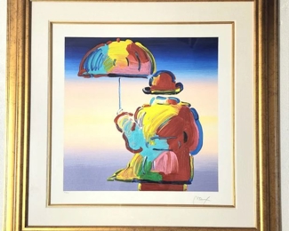 Peter Max Umbrella Man on Blend Signed Serigraph
