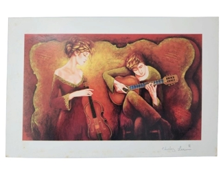 Charles Lee Guitar Serenade Color Seriolithograph