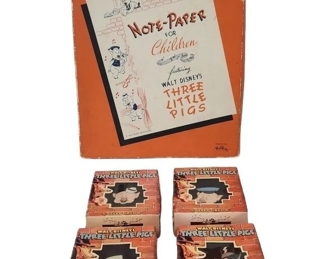 Disney 3 Little Pigs LE Pins & Vintage Stationery