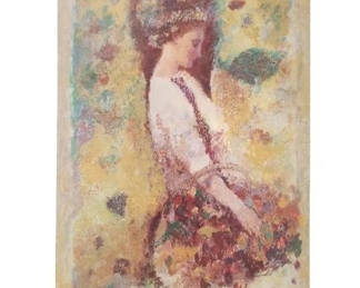 Hua Chen Gathering Blossoms Color Seriolithograph