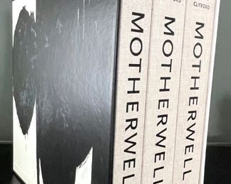 SOLD. 3-volume set published by Yale of Robert Motherwell's paintings, bound in linen and in a case.