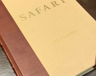 $80; 11 x 14.5"; "Safari" by Ricky Lauren, leather and linen bound book